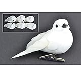 Set of 6人工ホワイトDove Birds with Clip forホーム、イベントデコレーション、花輪とアレンジメントArts & Crafts
