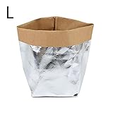 Wholehot クラフト紙プランターカバー　0.55mm厚め　多肉植物ポットカバー　植木鉢カバー　表面金属色　ペーパーバッグ　植え袋　折りたたみ式　北欧風　置物収納袋　おもちゃ/フルーツ/ランドリー