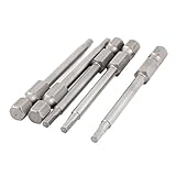 uxcell 六角ドライバービット 金属 シルバートーングレー 65mm長 3mm チップ径 5本入り