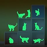【ufengke】 9-pcs かわいい猫壁飾り、蛍光ステッカー　リビングルーム、ベッドルームの取り外し可能な壁のステッカー　壁画