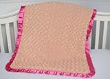 New Boutique Roses Minky Chenille Baby Blanket - SUPER Soft ! (Peach) by SoHo Designs