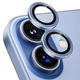 Podick カメラフィルム iPhone 17 用 カメラカバー 9H強化ガラス アルミ合金 アイフォン17 カメラ保護 キズ防止 耐衝撃 高透過率 黒縁取り 露出オーバー防止 極薄 いphone17レンズカバー プロテクター ミストブルー