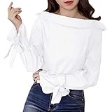 [ル・セリジエ] シャツ ブラウス レディース 長袖 リボン 無地 きれいめ かわいい トップス パーティー (白, L)