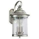 Sea Gull Lighting 88083-965 Outdoor Sconce with ClearGlass Shades, Antique Brushed Nickel Finish [並行