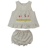 【秋冬物】(日本製) Pample Mousse(パンプルムース) ミニ裏毛いちごうさぎ刺繍ミルキースーツ 80cm /IV NO.DP-53454