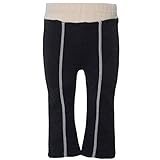 【日本製】ウエスト切替 裏パイル ロングパンツ ブラック◇80cm