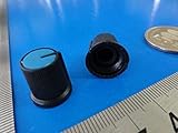 ＜小型ボリューム用ツマミ　ノブ・つば付＞Aタイプ　直径φ12×高さ15+つば15mm　青　2個＜res-304＞