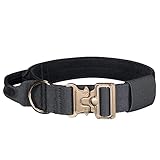 EXCELLENT ELITE SPANKER 犬 首輪 大型 ナイロン製 犬 軍事訓練用 犬首輪中型犬 調整可能 犬くびわ中型 散歩 ペット用品（ブラック）