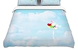 KESS InHouse Sylvia Coomes "Balloons in the Sky" Photography Kids King Cotton Duvet Cover, 104 x 88"
