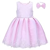 Pettigirl 子供フォーマルドレス ビーズ ヘアバンド付き ガールズ レースアップードレス 結婚式 発表会 演奏会 パーティー 110