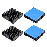 Skynew ヒートシンク 熱伝導両面テープ付き アルミニウム 40x40x11mm 熱暴走対策 PC 冷却フィン 4個入 HS404-4