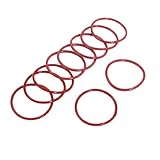 uxcell オイルシールO リング　ゴム素材　レッド　31mm x 27mm x 2mm　10枚入り