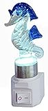 クリアガラスSeahorse withブルーフィンSea Life Night Light with LEDライト