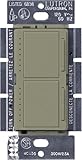 Lutron MA-L3L3-GB Maestro 300 Watt (top)/300 Watt (bottom) Single Pole Dual Dimmer, Greenbriar by Lu