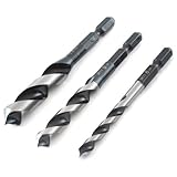 スターエム バリが出にくい 六角軸 木工用 F型ショートドリル 3本組 Aセット 6/9/12mm