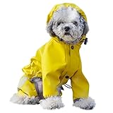 犬 レインコート カッパ 小型犬 中型犬 犬用 ポンチョ 防水 防風 着脱簡単 フード帽子付き (XL, イエロー)