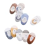 ＮiBao ベビー 幼児用純綿靴下 ソックス スニーカーソックス 10足 セット 滑り止め付き 男の子 女の子 床靴下 (M3-5歳)