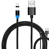 GoodsLand 【 3点 セット 】 最大 2.4A マグネット USB 充電ケーブル 急速充電 スマホ スマートフォン 充電 ケーブル コード 【 2m 2本 + 片面ライトニング 】 GD-MCBL-3SET-C22-LTNG