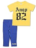 (アナップキッズ) ANAP KIDS ストライプレギンス＆Tシャツセット 100cm イエロー