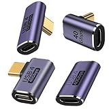 USB4.0 Type C 変換 アダプター 左右 90° 曲げ4種類セット PD 100W/5A急速充電 40Gbps高速データ転送 8K@60Hz映像出力 L字 L型 タイプc type-c 90度 オス メス USB C コネクター スリムデザイン Thunderbolt 3などのType Cデバイスに対応 (4種類セット)