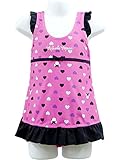ディズニー ハート ミニー キャラクター柄 Aライン ワンピース キッズ ガールズ 女の子 子供 水着 ils-tg-0531 130 PINK