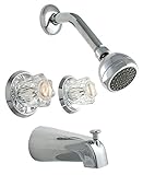 LDR 011 8700 Double Handle Tub and Shower Faucet, Chrome [並行輸入品]