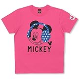 ベビードール ディズニー ヘッドホン貼付ミッキーTシャツ 男女兼用 DISNEY Collection S ピンク