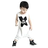 Domybestベビー服　ロンパース カバーオール　ボディスーツ 男の子　クールな欧米風　英字プリント　 ノースリーブ　夏　 ジャンプスーツ ベビーロンパース ０－２４ヶ月設定　カジュアル　普段着 (