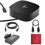 5TW10AA/5TW10UT HPドッキングステーション ノートパソコンデュアルモニターと充電バンドル用 - HP G5ドックステーション 120、HDMIケーブル、DisplayPortケーブル、マイクロファイバークリーニングクロス付き