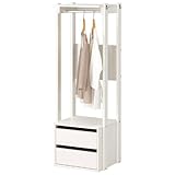 ホワイトハンガーラック (スリム) 【お店のようにお洒落に飾る収納】 MDE-1445LC