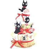 おむつケーキ ジジ 魔女の宅急便 ジブリ 3段 出産祝い ベビーギフト タオル ガラガラ スタイ ぬいぐるみ jiji2