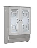 RunFine RFBW12304 Wall Cabinet 2 Glass Doors with 1 Adjustable Shelf and 1 Storage Area Chrome Hardw