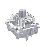 GATERON零度全静音銀色キーボードスイッチ、リニア5ピンSMD LEDキーボードスイッチ、MXメカニカルキーボード互換（72pcs）