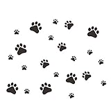WINOMO Cute Dog Wall Sticker Dog Paw Prints Removable DIY Art Mural Decals for Living Room Bedroom N