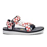 [スイコック] DEPA チェッカーフラッグ サンダル チェック ビブラム Vibram (メンズ レディース)【23.0cm-Red】