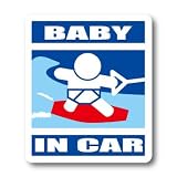 わーるどくらふと BABY IN CAR ウェイクボードバージョン ステッカー （あお）