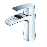 Wovier Chrome Waterfall Bathroom Sink Faucet,Single Handle Single Hole Vessel Lavatory Faucet,Basin 