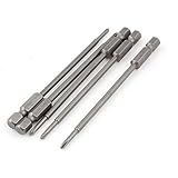 uxcell フィリップススクリュードライバービット 100mm長さ クロスヘッドビット PH1 2.5mm チップ径 5個入り