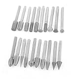 uxcell 砥石研削ビットセット　ダイヤモンドビット シリンダー　ツリーボールヘッド　20個　シルバートーン　アルミ合金