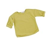 Plus Nao(プラスナオ) 長袖カットソー Tシャツ ロンT トップス 子供服 キッズ KIDS ベビー服 ベビーウェア シンプル 無地 定番 ベーシック イエロー 80