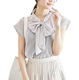 [ロペピクニック] ブラウス シアーリボンブラウス レディース ライトグレー (08)