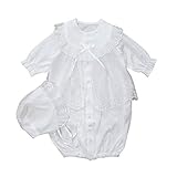 日本製　夏物素材 新生児 お宮参り用ベビーセレモニードレス　退院時にもおすすめ お帽子付き2点セット 65559