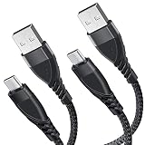 USB Type C ケーブル USB-C to USB-A 2.0充電器ケーブル 「𝟮本セット」 - USB C コード 急速充電 タイプC ケーブル 高耐久性 ナイロン編み Arae iPhone15/iXperia/Galaxy/AQUOS/iPad Pro/arrows (ブラック, １００ｃｍ*2本セット)
