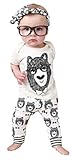 (ウイ カプア) u'i Kapua クマ モンスター プリント 半袖 Tシャツ ＆ パンツ 上下 セット アップ 子供 ベビー 服 男の子 ( 120 , ホワイト )
