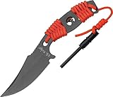 Master Cutlery EP-20-01TI 8" Fixed Blade Knife, Titanium Coating, Orange Cord Handle with Fire Start