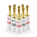 Nakamichi Excel シリーズ 24K 金メッキ Banana Plugs バナナ プラグ 12 AWG - 18 AWG ゲージ サイズ 4 mm スピーカー アンプ Hi-Fi AV ステレオ ホームシアター オーディオ ワイヤー ケーブル スクリュー コネクター 8個（4ペア）, BFA バナナプラグ