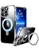 【8年間の技術結晶！4in1超万能モデル】CASEKOO iPhone12ProMax 用 ケース クリア 米軍MIL規格 耐衝撃 隠しスタンド 横縦両立 MagSafe対応 黄変防止 透明 ストラップホール付き ワイヤレス充電対応 アイホン12pro max 用 ケース 6.7インチ カバー「MagicStand」（クリア）