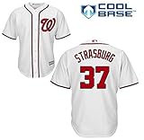 Stephen Strasburg Washington Nationals # 37 MLBメンズクールベースホームジャージー( Medium )