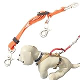 ダブルリード ダブルナスカン 中型犬用 小型犬用 ジョイント 外れ 防止 外れ防止 犬 犬リード 日本製 国産 ねじれ防止機能 (オレンジ)
