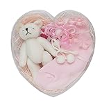 DinDon ベビー靴下セット ディアーエンジェルベア&ソックスセットボンボン 0-3M ピンク #61246